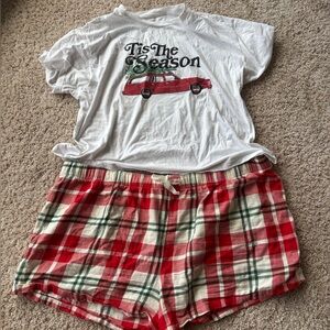 Christmas PJ set! Plus size Shorts and Tee 3/$15!!